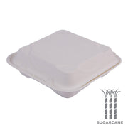 Eco-Products Compostable Vanguard 9" Clamshell To Go Containers by ECO PRODUCTS – 9" x 9", 18.0 ounces, molded fiber, White, Pack of 500