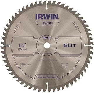 IRWIN Tools Classic Series Carbide Table/Miter Circular Saw Blade, 10-Inch, 60T (15370)