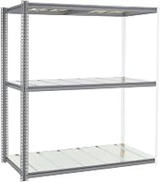 Global Industrial High Cap. Add-On Rack 72Wx48Dx60H 3 Levels Steel Deck 1000lb Per Level Gry