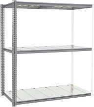 Global Industrial High Cap. Add-On Rack 72Wx48Dx84H 3 Levels Steel Deck 1000lb Per Level Gry
