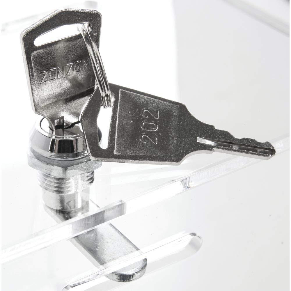 Locking Acrylic Ballot Box with Signholder by AARCO DISPLAY PRODUCTS – Plastic, Clear, Model 1038L