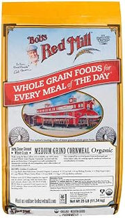 Bob's Red Mill Organic Medium Grind Cornmeal, 25 Pound