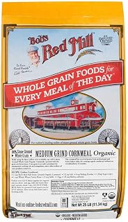 Bob's Red Mill Organic Medium Grind Cornmeal, 25 Pound
