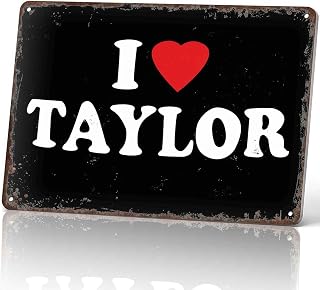 I Love Taylor Retro Metal Sign 8x12 Inch for Bedroom Wall Decor | I Love Taylor Retro Sign, themed decor, wall accent, home display, Gift for Theme Enthusiasts