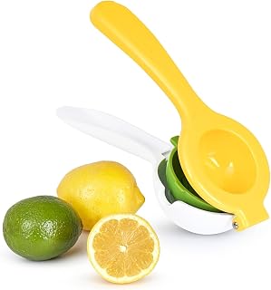 Tovolo Citrus Press Manual Hand Juicer Squeezer with Pour Spout Dishwasher Safe Aluminum Press Juicer for Lemon Lime Oranges Tangerine Pomegranate Fruit Ergonomic Grip for Efficient Juice Extraction