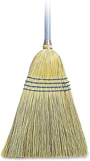 Genuine Joe 12002CT Lightweight Corn/Fiber Maids Broom, 12EA/CT, Natural