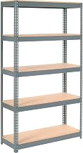 Global Industrial Extra Heavy Duty Shelving 48" W x 18" D x 60" H with 5 Shelves, Wood Deck, Gry