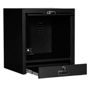 Counter Top CRT Security Computer Cabinet by Global Industrial – Steel, Black, Model 607294BK