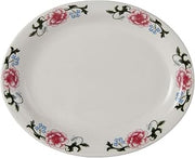 Tuxton Western Rose Eggshell Western Rose Floral Narrow Rim 9-3/4-Inch Oval Platter, Case of 24