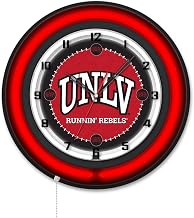 Holland Bar Stool Clk19BKUNevLV NCAA 19 in. Dia. University of Nevada Las Vegas Double Neon Wall Clock Black