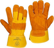 Tillman 1500Y Bulk Split Cowhide & Canvas Work Gloves, Cotton Lined Palm, Large, 12 pack