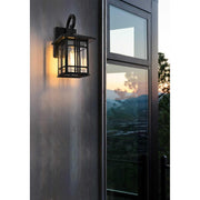 Harley One Light Outdoor Wall Sconce Black by Lighting Design – Aluminum, Black, Model OD613W12BK