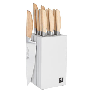 Pakka Wood Handles 13 piece Knife Block Set by HENCKELS – 13-pc, Stainless Steel, Brown, Pack of 13, Model 1034835