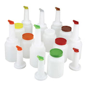 1 Qt Multi-Pour w/Red Tip & Lid by Winco – Plastic, Red, Model PPB-1R