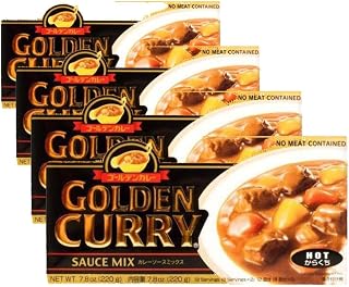 S&B Golden Curry Sauce Mix, Hot, 7.8 Ounce (Pack of 4)