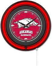 Holland Bar Stool Clk15BKArknUn NCAA 15 in. Dia. University of Arkansas Double Neon Wall Clock Black