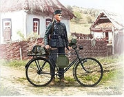 Masterbox German soldier-bicyclist, 1939-1942 1/35 scale plastic model kit