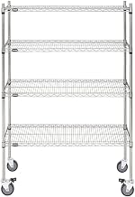 HUBERT Mobile Silver Metal 4-Shelf Unit - 48" L x 18" W x 69" H