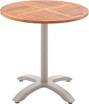 Global Industrial 27-1/2" Round Outdoor Teakwood Café Table, Tan