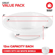 Stock Your Home 40 / 12oz / White Bowls