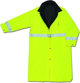 MCR Safety 7368CRM Luminator PVC/Nylon Reversible Coat with 2-Inch Silver Stripe, Lime/Black, Medium