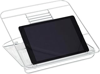 Safco Onyx Mesh Adjustable Ventilated Tabletop Laptop, Tablet Stand, Ergonomic Lift Stand' Silver