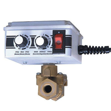 B601872 Electronic Tank Drain 0.5 in. NPT 200 PSI 1-Phase 115V 4 GPM Discharge White by Arrow Pneumatics – 4.19"L x 3.94"W x 3.25"H, Brass, White, Model 5704S