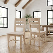 Solid Wood Dining Chair Unfinished Hardwood by Furnifact – Wood, Unfinished, Pack of 2