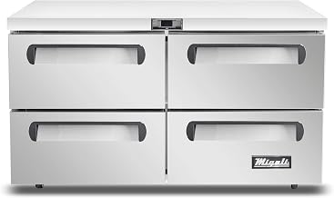 Migali C-U60R-D-HC 60″ Under-counter & Work Top Refrigerator with Drawers