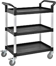 Global Industrial High Capacity 3 Shelf Utility Cart, 550lb Cap, 26"L x 17"W x 39"H