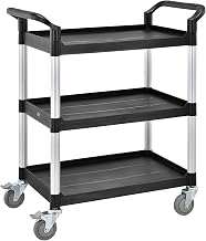Global Industrial High Capacity 3 Shelf Utility Cart, 550lb Cap, 26"L x 17"W x 39"H