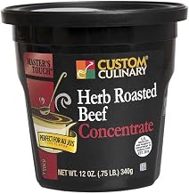 Custom Culinary Masters Touch Roasted Beef Flavor Concentrate Herb Roasted Au Jus, 12 Ounce -- 6 per case.