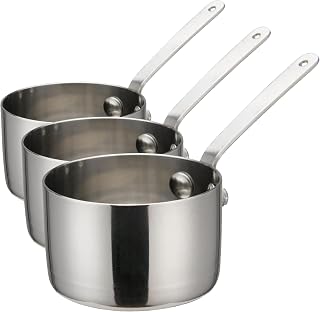 Winco Mini Sauce Pan, Silver (Pack of 3)
