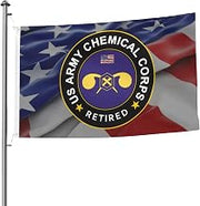 US Chemical Corps Retired Premium 5x8ft Double-Sided Flags with 2 Brass Grommets - All Weathe
