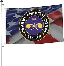 US Chemical Corps Retired Premium 5x8ft Double-Sided Flags with 2 Brass Grommets - All Weathe