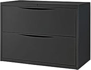 Global Industrial 36" W Premium Lateral File Cabinet, 2 Drawer, Black