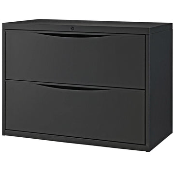 36" W Premium Lateral File Cabinet by Global Industrial – 36 inches (W) x 28 inches (H) x 18 inches (D), Alloy Steel, Black, Model LF-36-2D-BLACK