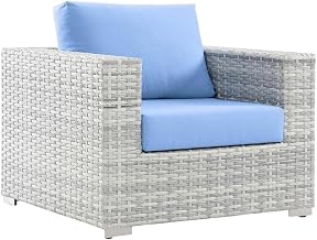 Blue Patio Armchair with Cushioned seat, Durable Frame, Stylish and Comfortable Outdoor Seating for Garden and Lounge
