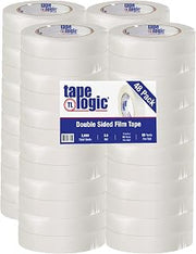 Tape Logic (48 Rolls) 1 Inch x 60 Yards, White Multipurpose Double Sided Film Tape, for Splicing, Crafts, General Purpose Mounting and Office Use