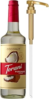 Torani Puremade Syrup, Coconut Flavoring for Drinks, Glass Bottle with Pump Included, 25.4 Fl Oz