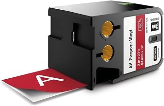 All-Purpose Labels for DYMO XTL Label Makers, White on Red, 2", 1 Roll (1868765)