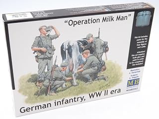 Masterbox Master Box WWII Operation Milkman German Infantry (4 and Cow) Figure Model Building Kits (1:35 Scale)