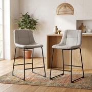 Gray Diam Counter Height Upholstered Dining Chairs Set of by Starlight Canyon Home – Iron, Fabric, Grey, Pack of 2