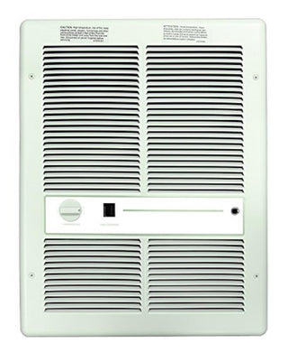 TPI Series 3310 Fan Forced Wall Heater with in-Built Double Pole Thermostat with Summer Fan Switch by Markel – 4"L x 15.38"W x 20.13"H, Steel, White, Model H3317T2SRPW