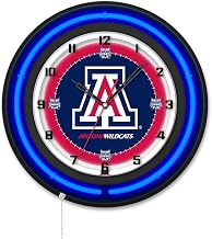 Holland Bar Stool Clk19BKArizUn NCAA 19 in. Dia. University of Arizona Double Neon Wall Clock Black
