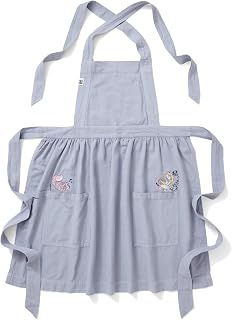 hedley & bennett Pinafore Apron, Cotton-Linen, Flared Skirt | 7oz 60/40 blend, cinched waist, adjustable ribbon ties, machine washable, 37.5x42.5in body, for cooking, baking & gardening