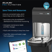 Pro Filtration Bottle Filling Station by Elkay – Twin, 8 gallons, Stainless Steel, Black, Model LZS8WSBPRO-UV