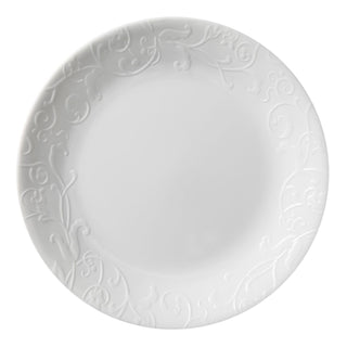 Embossed Bella Faenza 8.5" Lunch Plate (Set of 4) by Corelle – Large, Glass, White, Model 1113888