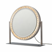 Marilyn Table Top LED Vanity Mirror - Chrome by NOVA of California – 20"L x 20"W, Steel & Crystal, Chrome & Crystal, Model 4111270
