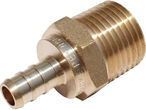 SharkBite 3/8 x 1/2 Inch Crimp MNPT Male Adapter, Brass Plumbing Fitting, PEX Pipe, Copper, UC118LFA
